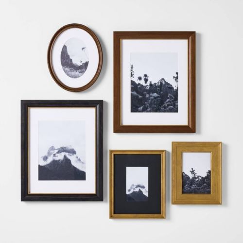 Set of 5 Real Wood Gallery Frames - Threshold™ designed with Studio McGee: Modern Wall Decor, Pine Material, Multisize