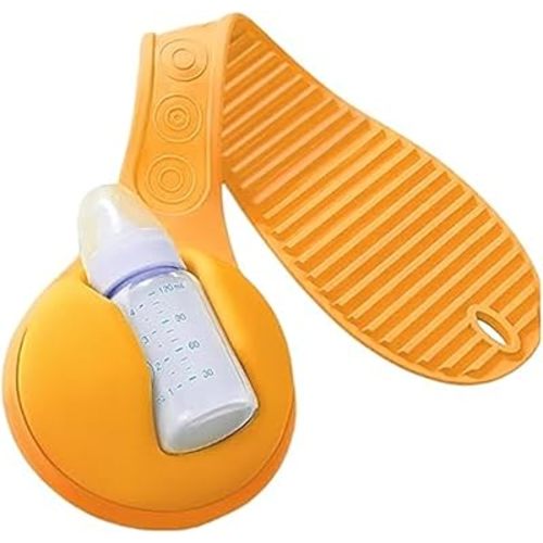Bagmrteho Baby Bottle Holder Hands Free, for Dad Anti-Shedding and Anti-Slip Suitable for Most Bottle Sizes-Free Hand Bottle Holder (Yellow)