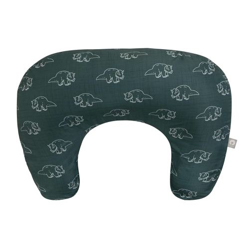 Boppy Nursing Pillow - Ergonomic Bottle & Breastfeeding Pillow with High, Firm, Large Area, Water-Repellent with Washable Cover; Baby Safety Alliance Verified - Forest Green Dinos