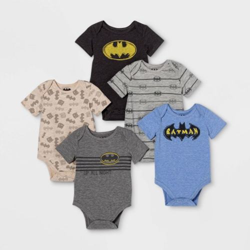 Baby Boys' 5pk Batman Bodysuits - 0-3m