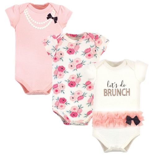 Little Treasure Baby Girl Cotton Bodysuits 3pk, Lets Do Brunch, Size: 0-3 months