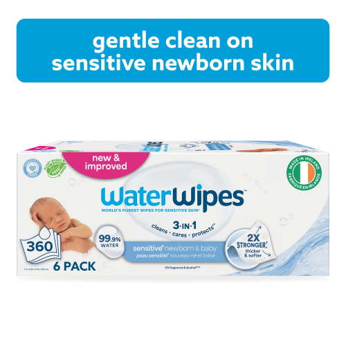 WaterWipes Sensitive+ Newborn & Baby Wipes, 3-In-1 Cleans, Cares, Protects, 99.9% Water, Unscented & Hypoallergenic, 360 count (6 packs) - Walmart.ca