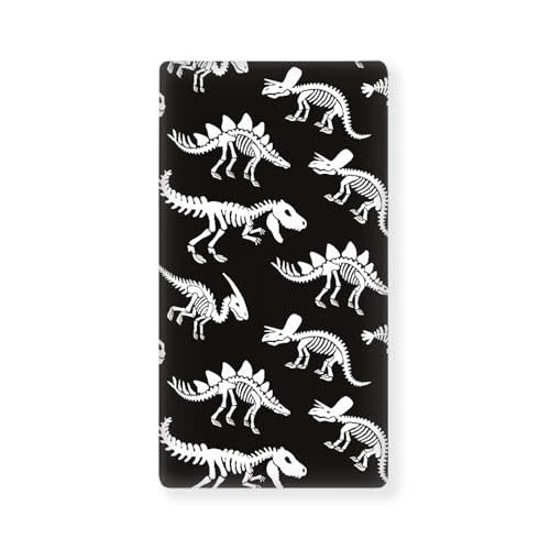 Streeyiu Dinosaurs Skeletons Baby Crib Sheets for Boys Girls Black Fitted Crib Sheet for Standard Crib and Toddler Mattress Cute Baby Mattress Sheets Toddler Bed Sheet 52x28x8 in