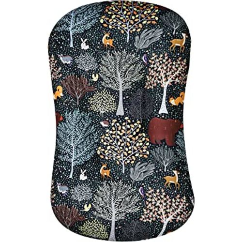 Newborn Lounger Cover for Boys and Girls Removable Cover Ultra Soft Comfortable Lounger Slipcover for Infant Lounger Pillow Forest Animals