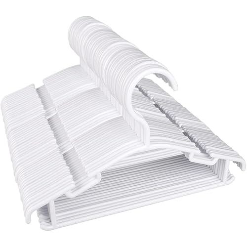 GoodtoU 80pcs White Baby Clothes Hangers for Closet - 10.24" Bulk Small Kids Plastic Hangers for Mom Baby Childrens Infant Child Organzization Essentials