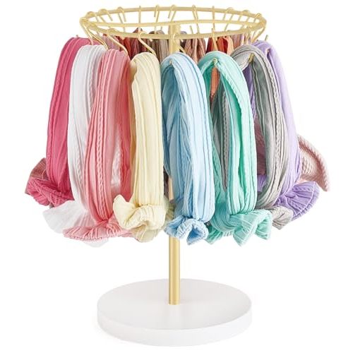 Dahey Headband Holder Hair Bow Organizer for girls with 30 Hooks Metal Baby Bow Holder for Girls Hair Bows Modern Hair Accessories Organizer Bow Rack Storage Stand Display for Girls Baby Room Decor