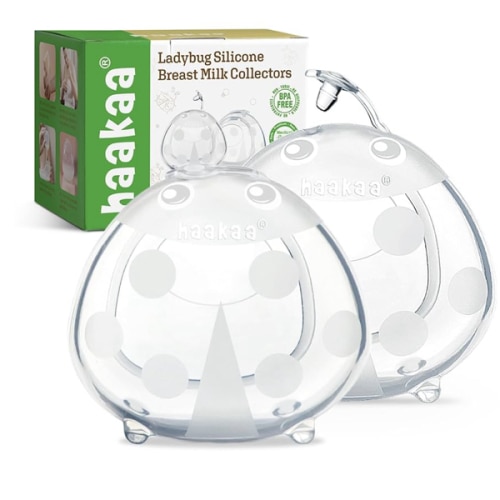 haakaa Ladybug Milk Collector Wearable Milk Collector Ladybug Breastmilk Collector Breastfeeding Milk Catchers Breast Milk Savers 2.5oz/75ml 2 PCS