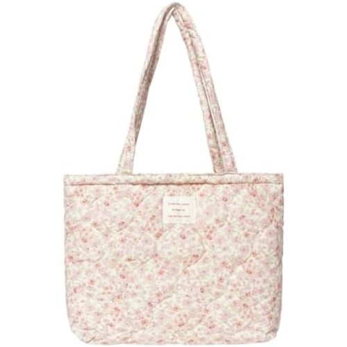 Cute Quilted Tote Bag For Women Colloge Tote bags Floral Medium Size Cotton Patchwork Bag