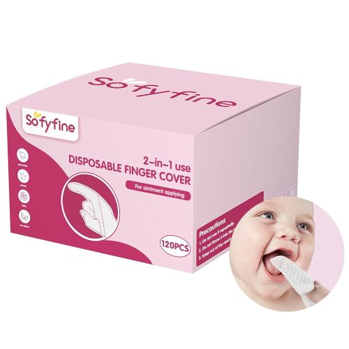 60 Counts Baby Tongue Cleaner and Oral Teeth Finger Toothbrush, Mouth and Gum Dry Wipes,for Newborn,0-24 Months Infants,Toddlers