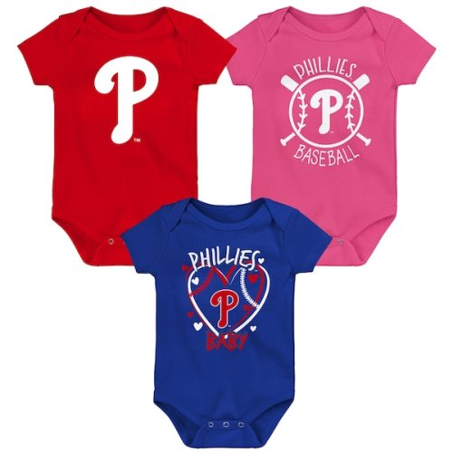 Philadelphia Phillies Infant Slide Home Three-Pack Bodysuit Set