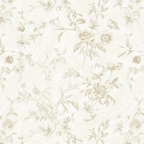 Ismoon Peel and Stick Wallpaper Floral Vintage Stick on Wall Paper Beige French Textured Contact Paper for Cabinet Removable Self Adhesive Wallpaper Vinyl Roll Shelf Deco, 17.3x118in