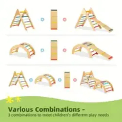 set rainbow climbing toys indoor wooden - Temu
