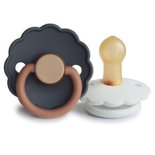 FRIGG Daisy Natural Rubber Pacifier 2-Pack Aurora/Bright White 0-6 months