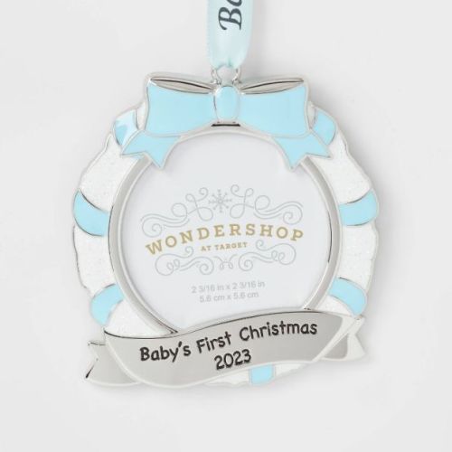 Wondershop Metal 'Baby's First Christmas' Picture Frame Ornament