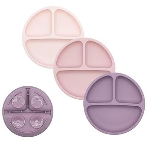 WeeSprout Suction Plates for Babies & Toddlers - 100% Silicone, Dinnerware Stays Put, Divided Design for Picky Eaters, Microwave & Dishwasher Friendly