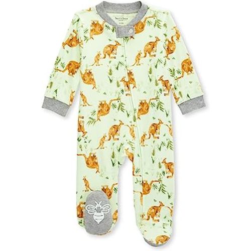 Burt's Bees Baby Boys' Sleep & Play PJs, 100% Organic Cotton One-Piece Zip Front Jumpsuit, Baby Boys Footie Pajamas & PJs