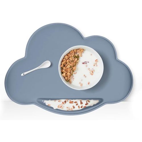 Nümi Silicone Placemat for Toddlers Kids | Fun & Functional Kids Placemats for Dining Table | Toddler Eating Supplies (Blue)