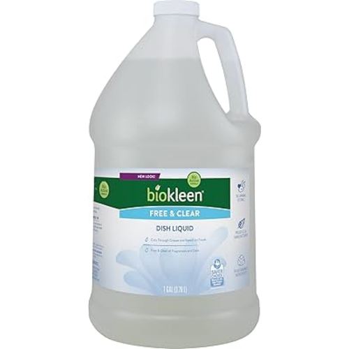 Biokleen Free & Clear Dish Soap - Dish Liquid, Dishwashing Cleaner, Eco-Friendly, Non-Toxic, Plant-Based, No Artificial Fragrance, Colors or Preservatives, Unscented