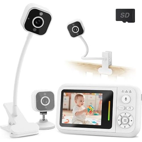 Baby Monitor with Camera and Audio & Crib Clip, No Wifi, Portable & Travel