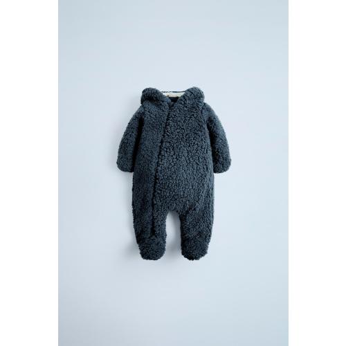FAUX SHEARLING BODYSUIT - Petrol blue | ZARA United States