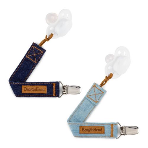 BooginHead 2pk PaciGrip Lux Pacifier Holder - Denim