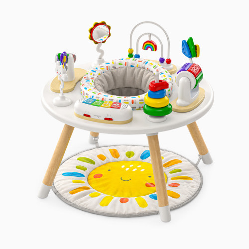4-in-1 Montessori Inspired Wooden Activity Center & Table - Sun