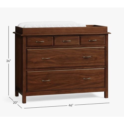 Rory 5-Drawer Dresser & Topper Set (46w x 20d")- Heritage Walnut