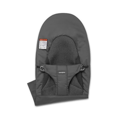 BabyBjörn Fabric Seat for Bouncer, Dark Gray, Woven/Jersey, Tri-Fabric | Spare Bouncer Seat Cover, Machine Washable, Oeko-TEX Certified