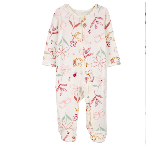 Baby Zip-Up Floral PurelySoft Sleep & Play Pajamas