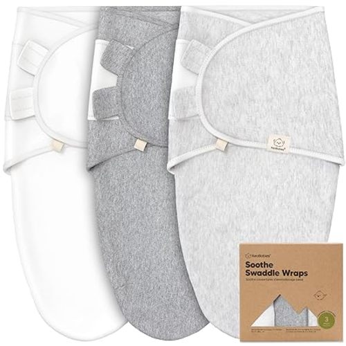 3-Pack Organic Baby Swaddle Sleep Sacks - Swaddles for Newborns, Infant 0-3 Months, Baby Girls, Boys, Soft & Snug Newborn Sleep Sack, Nursery Swaddling Blankets (Cloud, OS)