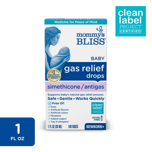 Mommy's Bliss Gas Relief Simethicone Drops for Newborns 1 fl oz 30 ml safe gentle fast acting