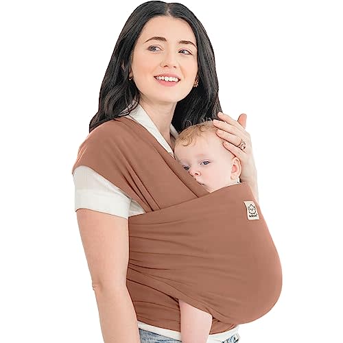 KeaBabies Baby Wraps Carrier - All in 1 Original Baby Sling Carrier, Easy to Wear, Hands Free Baby Carrier Newborn to Toddler, Breathable, Lightweight Infant Baby Carrier Wrap (Terracotta)