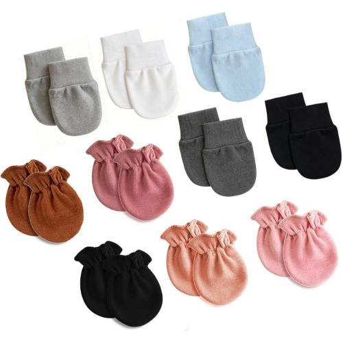10 Pairs Baby Mittens Newborn No Scratch, Baby Gloves Soft Cotton, Infant Mittens for Newborn Baby Girls Boys 0-6 Months, Newborn Essentials Must Haves