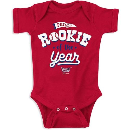 Smack Apparel Philadelphia Baseball Fans. Rookie of the Year Red Onesie or Toddler Tee (NB-7T)
