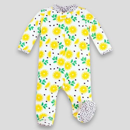 Lamaze Baby Girls' Organic Cotton Sleep 'N Play Lemons Footed Sleepers - Yellow