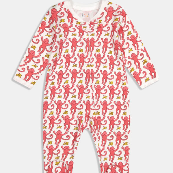 Infant Monkey Zipper Footie