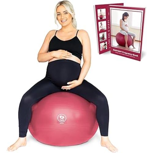 BABYGO® Birthing Ball for Pregnancy & Labor + Our Award Winning Book - Exercise, Birth & Recovery Plan, 5X Stronger Than a Yoga Ball with Eco Friendly Material