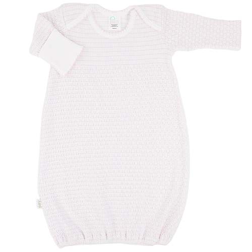 Pinstripe Overlap Shoulder Gown with No Bow