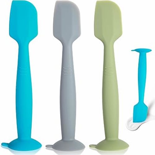 Diaper Spatula Butt Spatula Baby Diaper Cream Spatula 3 Pcs,Soft Silicone Baby Butt Spatula,Butt Paste Spatula,Diaper Cream Applicator,Diaper Rash Cream Applicator with Suction Base