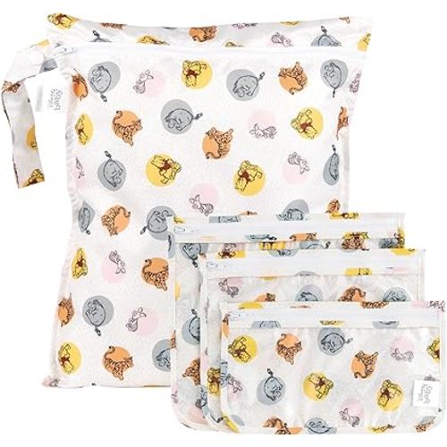 Amazon.com: Bumkins Disney Waterproof Wet Bag and Packing Pouches, TSA Airline Compliant, Baby, Travel, Swim Suit, Cloth Diapers, Pump Parts, Pool, Gym Clothes, Toiletry, Daycare, Zip Bag, 4-pc : Baby