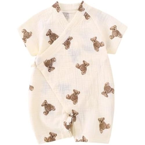 BINIDUCKLING Baby Kimono Robes Cotton Muslin Outfit Clothes Newborn - 24 Months