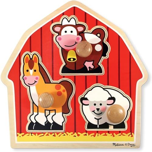 Melissa & Doug Barnyard Animals Jumbo Knob Wooden Puzzle