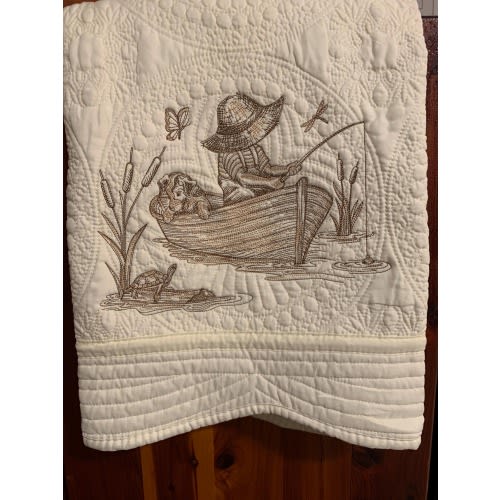 Baby Quilt, Fishing Baby Quilt, Baby Blanket, Fishing themed Baby Nursery