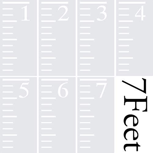 Onwon 7 Feet Growth Chart Stencil Measuring Kids Height Growth Chart Scale Stencils Reusable Ruler Template Painting on Wood