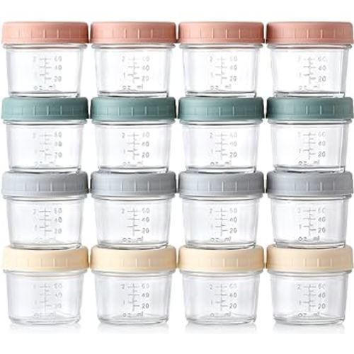 VITEVER 8 Pack Glass Baby Food Storage Containers, 4 oz Baby Food Jars with  Plastic Lids, Small Baby Food Maker, Reusable Infant Freezer Container