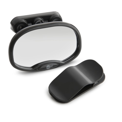 SafeFit 2-in-1 Baby and Infant Auto Mirror, Wide Angle View, Black