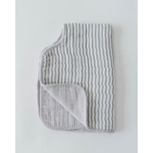 Little Unicorn Cotton Muslin Burp Cloth - Grey Stripe