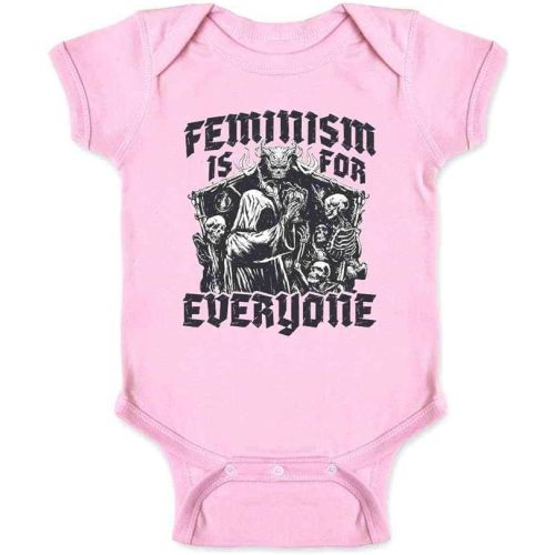Pop Threads Feminism is for Everyone Metal Punk Emo Goth Baby Toddler Kids Girl Boy T-Shirt - 6M - Infant | Pink