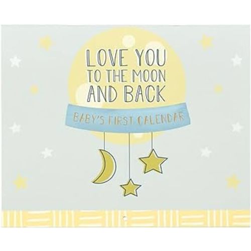 C.R Gibson BA3-23934 Love You to The Moon and Back Gender Neutral Baby's First Year Calendar, 11" W x 9'' H