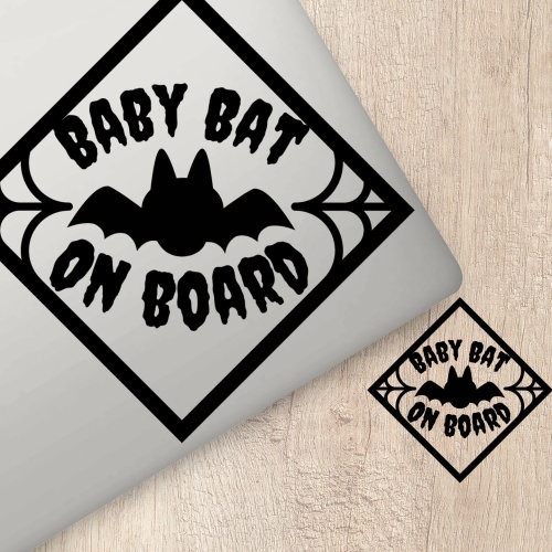 Baby Bat On Board Sticker | Goth Baby Stickers For Cars | Kids On Board | Child In Car | Witchy Stuff | Pagan Stickers | Waterproof